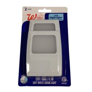 Walgreens LED Night Lights Soft White 3000K Indoor Plug In‎ 2 Count